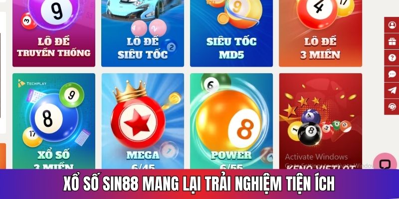 Xổ số SIN88 giúp trải nghiệm của hội viên tiện lợi hơn