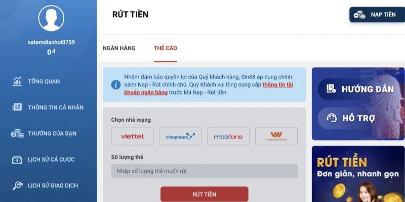 Khám phá một vài phương thức rút tiền Sin88 an toàn và hiệu quả